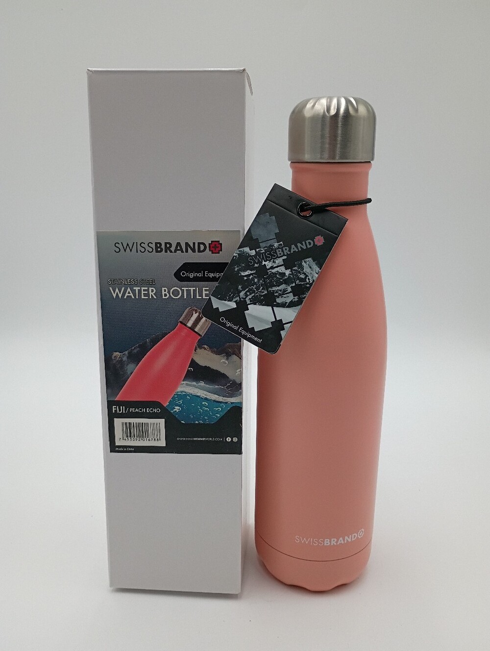 Swissbrand Stainless Steel Water Bottle. 16.9 FL Oz Peach